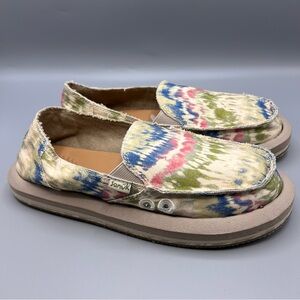 WOMENS US 6 SANUK TIE DYE DONNA ST X GRATEFUL DEAD SIDEWALK SURFER SHOES NWOB